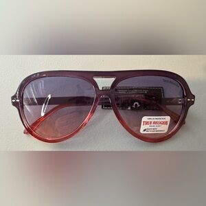 True Religion Gradient Purple and Red oversized aviator Sunglasses Ombre